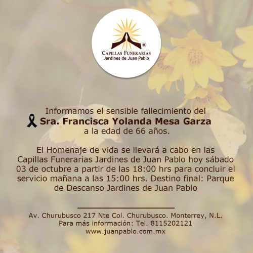 Sra. Francisca Yolanda Mesa Garza