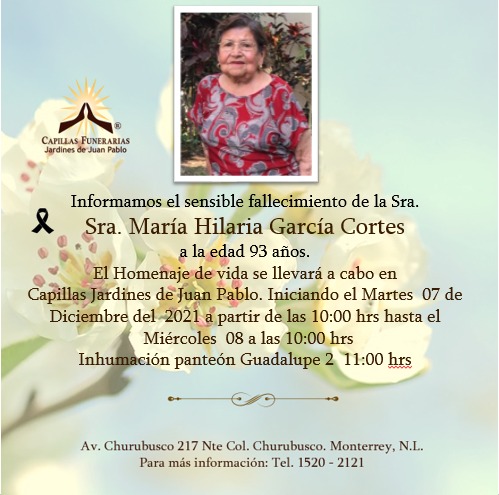 Sra. Maria Hilaria García Cortés