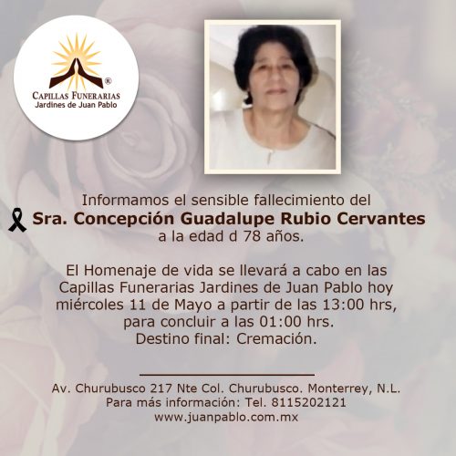 Sra. Concepción Guadalupe Rubio Cervantes