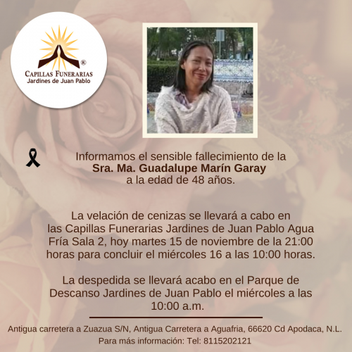 Sra. Ma. Guadalupe Marín Garay