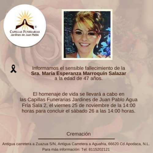Sra. María Esperanza Marroquín Salazar