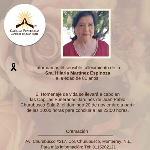 Sra. Hilaria Martínez Espinoza
