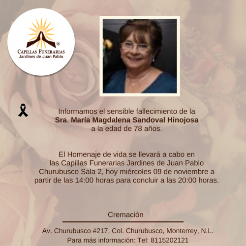 Sra. María Magdalena Sandoval Hinojosa