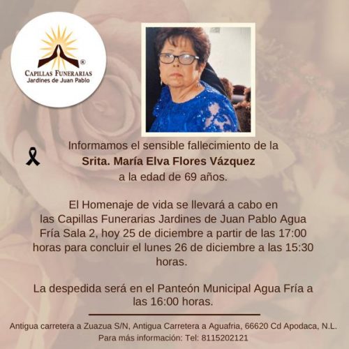 Srita. María Elva Flores Vázquez